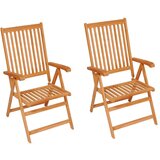 Maison Chic Vrtni stoli - Stol za vrt 2 kosa s taupe blazinami trdna tikovina JS1302, (21878321) | Shoptok.si