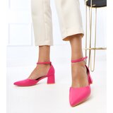 Gemre Pink Block Heel Ankle Strap Pumps Keris | ePonuda.com