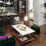 Playboy klubska miza, bela, barve oreha, zlate barve | Shoptok.si