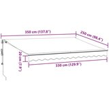 vidaXL Avtomatsko zložljiva tenda antracit in bela 350x250 cm | Shoptok.si