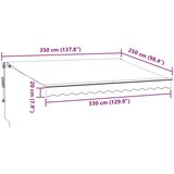 vidaXL Tenda na automatsko uvlačenje antracit i bijela 350x250 cm | shoptok.hr