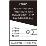 Gembird NPA90-190-4740 (HP11) ** punjac za laptop 90W-19V-4.74A, 7.4x5.0mm black pin (1024) | ePonuda.com