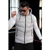Dewberry 17736 Removable Hooded Mens Vest-STONE | Shoptok.si