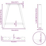  Noge za blagovaonski stol A-oblika 2 kom antracit 70 x (72-73) cm čelik | shoptok.hr