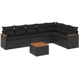  8-dijelni set vrtnih sofa od poliratana s jastucima crni | shoptok.hr