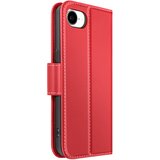 AVIZAR Premium usnjena torbica za iPhone 17e s predalom in stojalom, Rdeča, (5000274049) | Shoptok.si