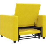  3-v-1 Enosobna Postelja za Sedenje Prenosna Rumena Velur, (22094465) | Shoptok.si