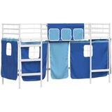  Krevet na kat za djecu s zavjesama Bijela i Plava 75 x 190 cm | shoptok.hr