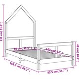 Okvir za dječji krevet crni 80 x 160 cm od masivne borovine | shoptok.hr