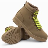 Ombre Men's winter trekking boots with contrasting laces - brown Cijene