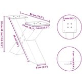  Noge kavne mize v obliki črke X 2 kosa 50x(30-31) cm jeklo, (22094571) | Shoptok.si
