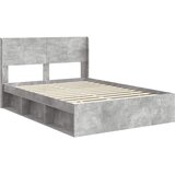  Okvir za krevet s pohranom i uzglavljem Betonska siva - Betonska siva 135 x 190 cm | shoptok.hr