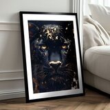 Zidni poster sa ekstra efektom - zlatni panter