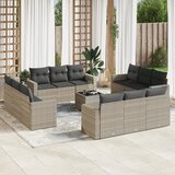 vidaXL 13-dijelni set vrtnih sofa poliratan s jastucima svijetlosivi | shoptok.hr