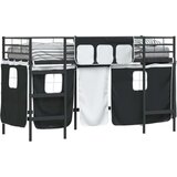 Krevet na kat za djecu s zavjesama Crna 75 x 190 cm | Eponuda.com