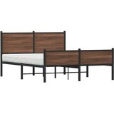  Metalni okvir kreveta bez madraca smeđa boja hrasta 140x190 cm | shoptok.hr