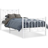 vidaXL Metalni okvir kreveta uzglavlje i podnožje bijeli 90 x 200 cm | shoptok.hr