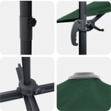vidaXL Zeleni Kantilever Dežnik Zeleni Poliester in kovinski okvir Velik | Shoptok.si