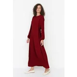 Trendyol Red Tie Waist Detail Elastic At The End Of The Sleeve Aerobin Woven Dress