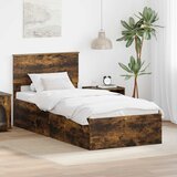  Krevetna konstrukcija s uzglavljem Dimljeni hrast 90 x 190 cm | shoptok.hr