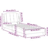  Okvir za krevet s uzglavljem crni 90x200 cm od umjetne kože | shoptok.hr