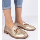 Gemre Golden women's moccasins with gold embellishment Selanos | Shoptok.si