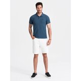 Ombre BASIC men's single color pique knit polo shirt - dark blue | Shoptok.si
