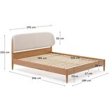 Kave Home Bež/naravna zakonska postelja iz masivnega jesena z letvenim dnom 180x200 cm Octavia – | Shoptok.si