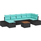 vidaXL Vrtna sedežna garnitura z blazino 8 pcs Črna Poly ratan, (5000142741) | Shoptok.si
