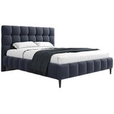 MID.YOU OBLAZINJENA POSTELJA 140 cm x 200 cm , tekstil, leseni material temno modra | Shoptok.si