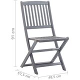  7-dijelni vrtni blagovaonski set masivno bagremovo drvo sivi | shoptok.hr
