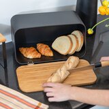Estia Crna Metalna Kutija za Kruh s Bambus Poklopcem | shoptok.hr