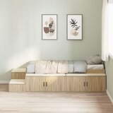 vidaXL Postelja s shranjevanjem Sonoma Oak 100x200 cm Cene