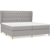  Krevet s oprugama i madracem svjetlosivi 200 x 200cm od tkanine | shoptok.hr