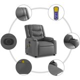  Električni masažni naslonjač od umjetne kože sivi | shoptok.hr