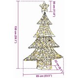 vidaXL Božično drevo med 120 LED Toplo bela 120 cm Ratan | Shoptok.si