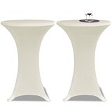  Navlaka za stol za stajanje Ø 60 cm krem rastezljiva 4 kom | shoptok.hr