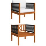 The Living Store Vrtni stol z blazino trden akacijev les - Vrtni Stol, (21480864) | Shoptok.si