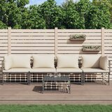 The Living Store Vrtna sedežna garnitura 5-delna z blazinami antracit poli ratan - Vrtna Sedežna Garnitura, (21481726) | Shoptok.si