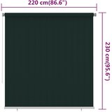  Vanjska roleta za zamračivanje 220 x 230 cm tamnozelena HDPE | Shoptok.si