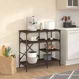  Pekarski stalak smeđe boje hrasta 90x40x84 cm od drva i metala | shoptok.hr