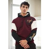 Dewberry 71185 Embroidered Oversize Mens Sweatshirt-BURGUNDY Cijene