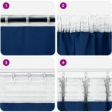  Zavjese sa zavjesama 2 pcs Tamno plava 260 x 140 cm Poliester | shoptok.hr
