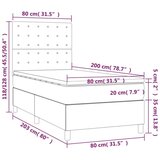  Box spring postelja z vzmetnico LED modra 80x200 cm blago, (20902503) | Shoptok.si