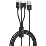 cable 3in1 Gracious EC048 USB - Lightning + USB-C + MicroUSB 1,2 m 3A black