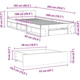  Okvir za krevet s ladicom bijeli 100x200 cm konstruirano drvo | shoptok.hr