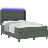 vidaXL Postelja s pomičnim dnom in vzmetnico & LED Temno siva 140x190 cm Tkanina | Shoptok.si