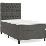 Maison Chic Box spring postelja - Vzmetna postelja z vzmetnico temno siv 90x190 cm žamet SL19654, (21892549) Cene