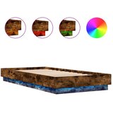  Okvir za krevet s LED svjetlima dimljena boja hrasta 100x200 cm | shoptok.hr