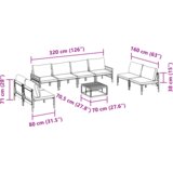 vidaXL Vrtna sedežna garnitura 9 pcs Antracitna Jeklo | Shoptok.si